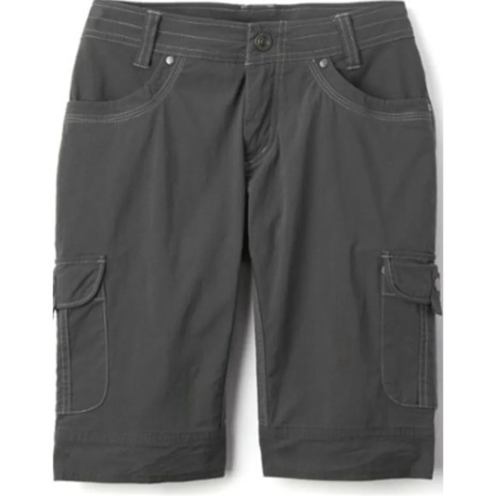 Kuhl Splash 11" Womens‎ Size 2 Grey Carbon Cargo Stretch Hiking Camping Shorts